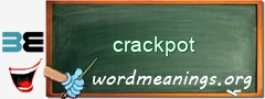 WordMeaning blackboard for crackpot